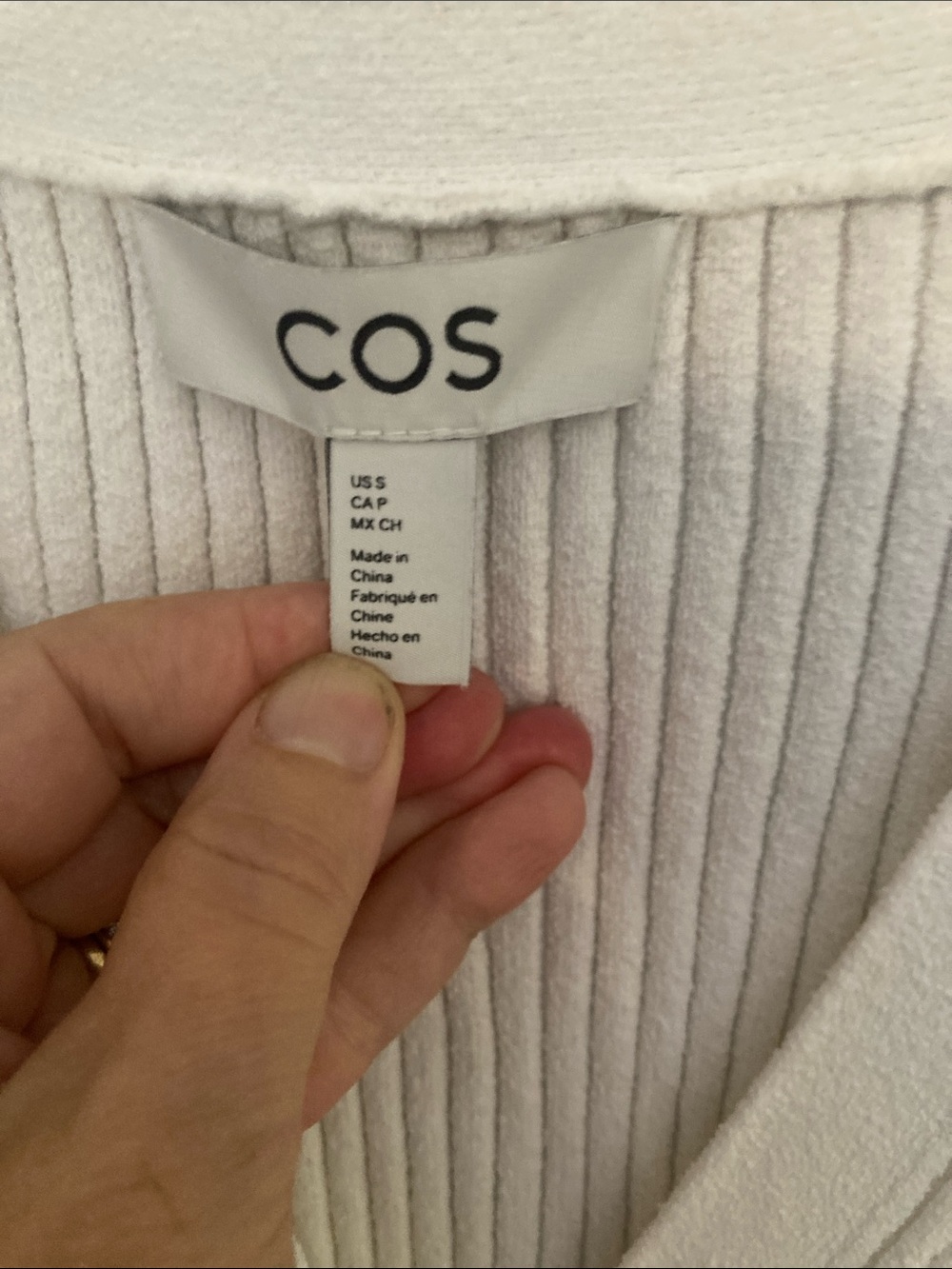 COS White Ribbed Button-Down Maxi Dress - Picture 2 of 6